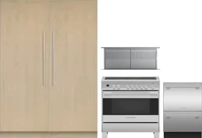 5 Piece Package Includes Refrigerator, Freezer, Range, Hood And Dishwasher